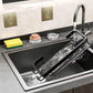 Space Aluminum Kitchen Storage Rack Sink Drain Rack Sponge Organizer Hanging Soap Drainer Shelf Basket Bathroom Shampoo Shelves