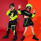 Hip Hop Clothing Girls Green Long Sleeves Black Tops Hip Hop Pants Ballroom Dance Clothes Kids Street Dance Stage Costume