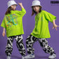 Girls Jazz Dance Costumes Hip Hop Outfits Loose Tshirt Jogger Pants Clothing Street Dancing Dress Suit Kids Modern Stage Wear