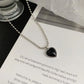 Kpop Black Heart Necklace French Metal Love Clavicle Chain Korean Simple Female Short Pendanklace Female Short Pendant for Women