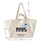 Women Canvas Shoulder Bag Letter Printing Ladies Casual Handbag Tote Bag Large Capacity Cotton Reusable Shopping Beach Bag 2022