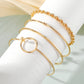 EN Minimalist Gold Color Metal Bracelets For Women Chain Circle Vintage Opening Bracelet Bangle Fashion Jewelry Gifts