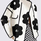 Panelled Stand Collar Flower Print Women Jacket Long Sleeve Covered Button Female Coat 2023 Autumn Winter Street Lady Jacket