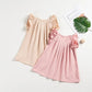 Summer Baby Girls Cute Dress Ruffle SleeveSolid Color Casual Dresses for Children New Fashion Kids Clothing