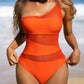 In-X 2022 New Sexy Mesh Patchwork Swimwear Women One Piece Swimsuit Female One Shoulder Monokini Bathers Bathing Suit Beachwear