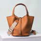 Luxury Handbag Genuine Leather Bucket Bag Lock Buckle Coin Purse Women's Lychee Top Layer Cowhide Designer Women's Bag