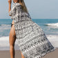 Sexy Bikini Cover-ups Cotton Tunic Boho Printed Summer Beach Dress Elegant Women Plus Size Beach Wear Swim Suit Cover Up Q1114