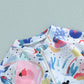 Baby Girls Boys Rash Guard Swimsuit Playsuits Rompers Watercolour Print Zipper Short Sleeve Sun Protection Bathing Suit