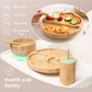 7Pcs/Set Children's Tableware Baby Bowl Plate Fork Spoon Cup Suction Feeding Food Bamboo Tableware With Silicone Suction Cup