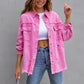 New In 2023 Spring Autumn Fashion Loose Long Denim Jacket With Torn Holes Women Streetwear Tassel Pink Casual Jean Coats