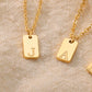 Tiny Square Initial Letter Necklaces For Women Gold Plated Stainless Steel Engraved Letter Necklace Christmas Birthday Jewelry