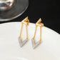 Crystal Letter V Dangle Earrings Gold/Silver colour