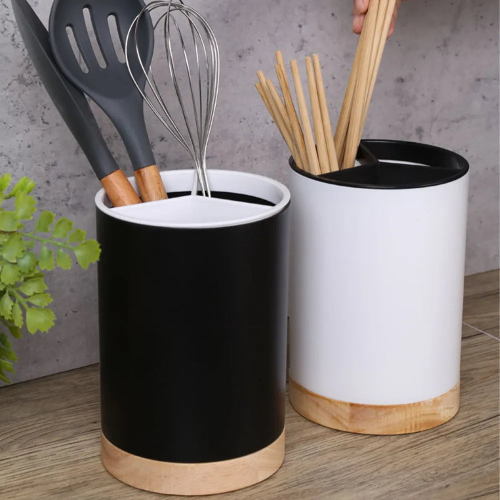 Utensil Holder Cutlery Drainer Kitchen Tableware Storage Bucket Plastic Chopstick Spoon Storage Rack Detachable Kitchen Tools