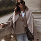 Elegant Straight Cut Wool Jacket Women Fashion V Neck Single Breasted Short Coat 2023 Autumn Chic Lady Office Street Outerwear