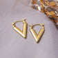 CARLIDANA Luxury Brand Designer Letter V Hoop Earrings Golden Vintage Stainless Steel Earrings Simple Hip-Hop Party Girl Jewelry