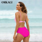 OMKAGI High Waist Bikini 2023 Women's Sexy Swimsuit Bikini Set Swimsuit Solid Push Up Srting Bathing Suit Print Swimwear Women