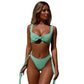 Knotted Solid Color Swimsuit 2 Piece