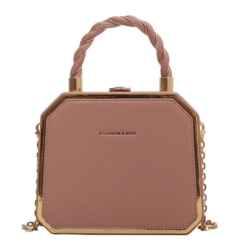 Senior Women's Handbag Explosion Fashion Portable Chain One Shoulder Bag Texture Foreign Style Cross Body Small Square Bag