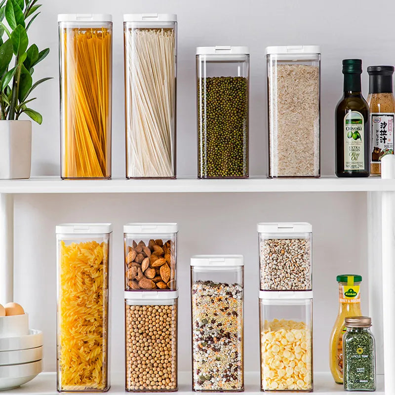 Pasta Box Food Container Nuts Candy Jars Airtight Storage Container for Spaghetti Noodle Wheat Pasta Kitchen Organizer