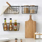 Wrought Iron Kitchen Seasoning Storage Basket Storage Basket Bathroom Rectangular Storage Box Wall Hanging Rack Storage