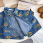 Summer Kids Denim Shirts Set Boys Girls Short-sleeved Shirts and Shorts Daisy Print Two-piece Children Casual Loose Sets 2023