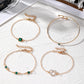 IFMIA 4pc Green Crystal Bracelet Jewelry Set for Women Heart Bracelets Wedding Engagement Woman Fashion Jewelry Pulsera