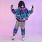 Street Jazz Dance Costume Performan Clothes Wear Kid Hip Hop Clothing Sequined Coat Jacket Loosed Silver Pants For Girls Boys