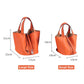 Luxury Handbag Genuine Leather Bucket Bag Lock Buckle Coin Purse Women's Lychee Top Layer Cowhide Designer Women's Bag