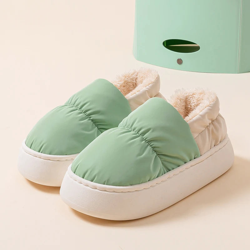 Winter Women Home Indoor Casual Fuzzy Slippers Female Flip Flops Fluffy Shoes   Ladies Soft Plush Slippers Design Versatile