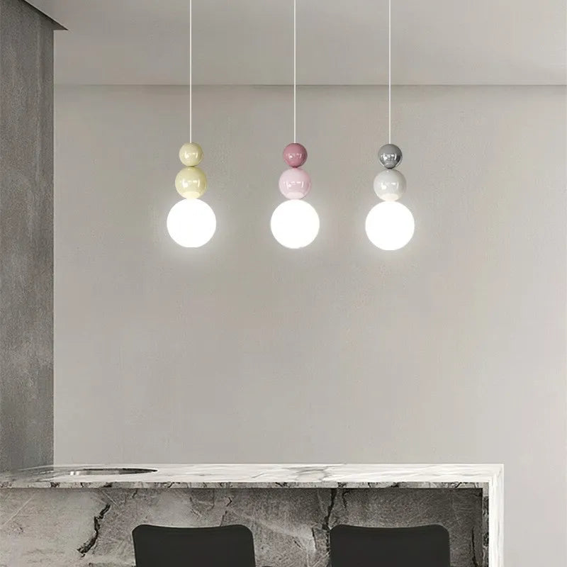 Nordic Pendant Light LED Macaroon Hanging Lamps For Ceiling Bedroom Bedside Living Room Minimalist Home Interior Decor Luminaire