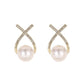 Gold Color Metal Fashion Korean Pearl Earrings For Women Sparkling Zircon Pendant Cuff Clip Earrings Wedding Party Jewelry Gifts