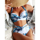 Push Up Bikini Swimsuit Women Sexy Solid Swimwear Female Leopard Banthing Suit Ruched Beachwear XL Size High Waist Bikini  Woman