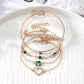 IFMIA 4pc Green Crystal Bracelet Jewelry Set for Women Heart Bracelets Wedding Engagement Woman Fashion Jewelry Pulsera