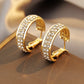 New Classic Copper Alloy Zirconium Drill Metal Hoop Earrings For Woman Fashion Korean Jewelry Temperament Girl's Wear earrings