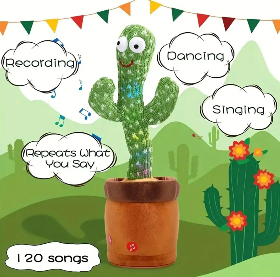 Dancing Cactus Toy,Repeat Talk, Sing & Dance