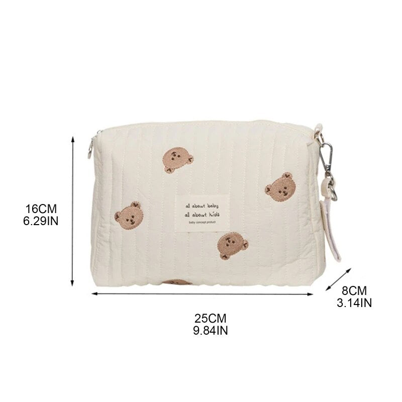 Cute Bear Embroidery Mommy pouch