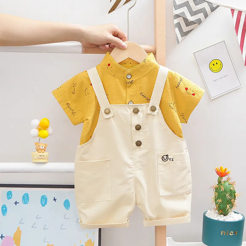 Summer Children's Overall & Toddler Shirt Set