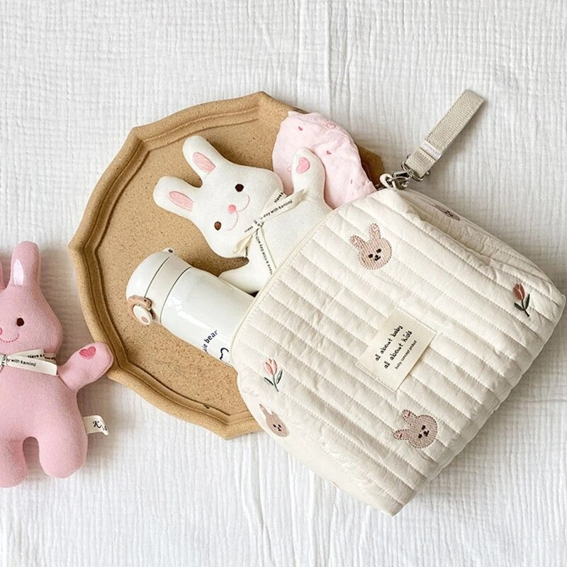 Cute Bear Embroidery Mommy pouch