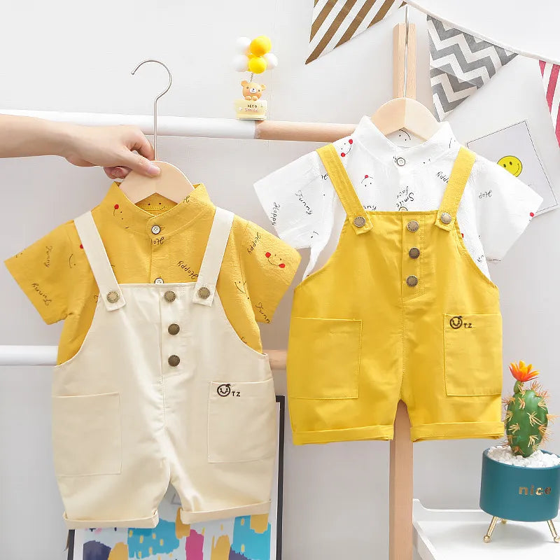 Summer Children's Overall & Toddler Shirt Set