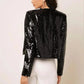 Chic Sequin Women Jackets Fashion Sparkly Glitter Office Lady Short Blazer Coat Slim Fit Open Front Cardigan Jacket Outwear