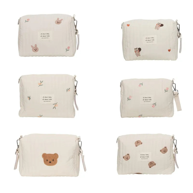 Cute Bear Embroidery Mommy pouch