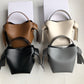 leather musibi bow one-shoulder Messenger bucket handbag