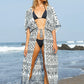 Sexy Bikini Cover-ups Cotton Tunic Boho Printed Summer Beach Dress Elegant Women Plus Size Beach Wear Swim Suit Cover Up Q1114